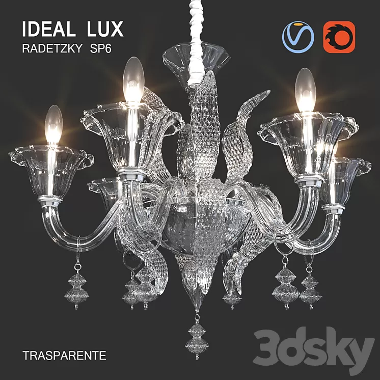 Ideal Lux RADETZKY SP6 3D Model Ideal Lux RADETZKY SP6 3D Model