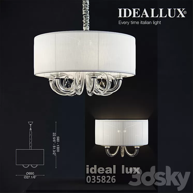 Ideal Lux – Swan 035 826 SP6 3D Model Ideal Lux – Swan 035 826 SP6 3D Model