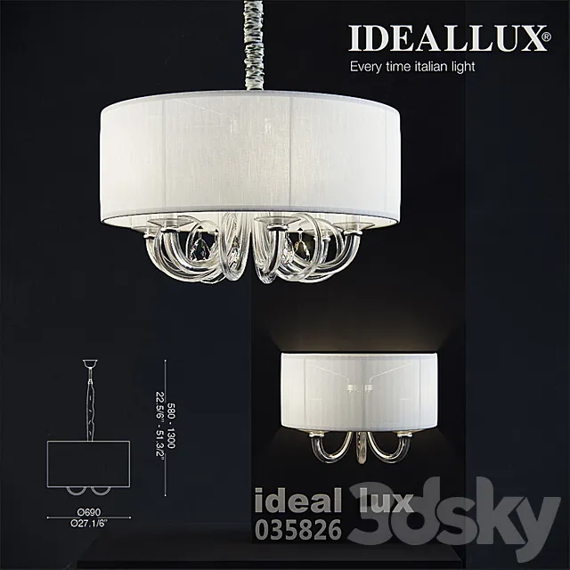 Ideal Lux – Swan 035 826 SP6 3D Model Ideal Lux – Swan 035 826 SP6 3D Model