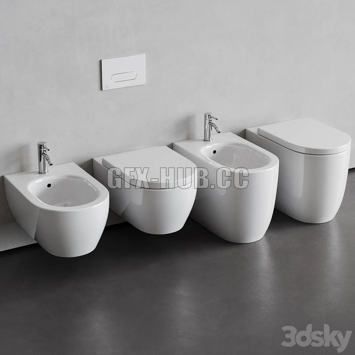 Ideal Standard – Blend Curve WC & Bidet 3D Model
