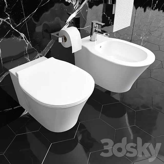 Ideal Standard Connect Air WC and Bidet 3D Model