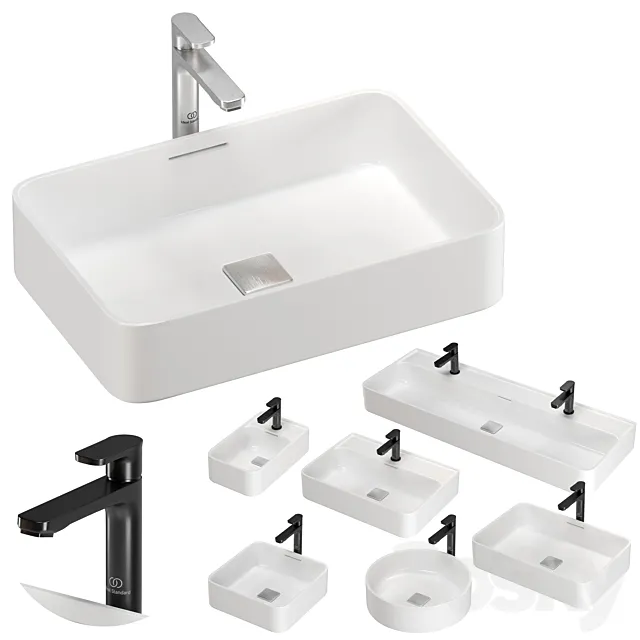 IDEAL STANDARD STRADA II washbasin set 01 3D Model IDEAL STANDARD STRADA II washbasin set 01 3D Model