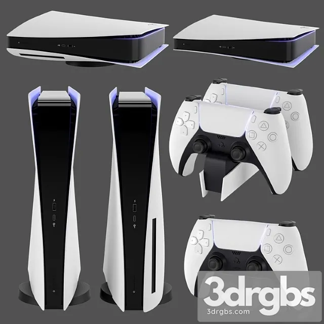 Igrovaia Pristavka Ps5 Sony Playstation 5 2 3D Model Download