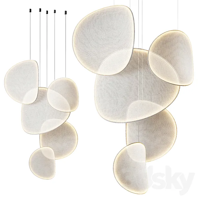 IIII 09 LED fabric pendant lamp 3D Model