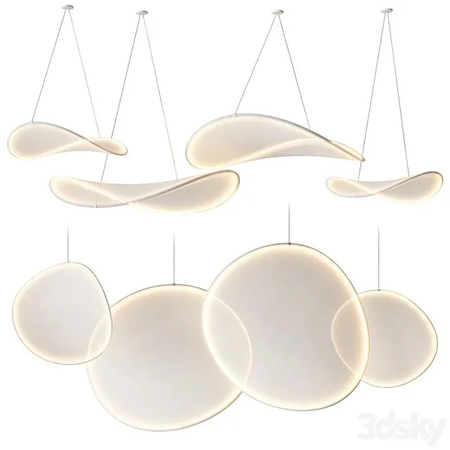 IIII 09 LED fabric pendant lamps 3D Model