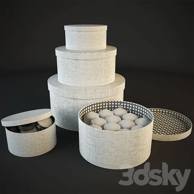 IKEA _ Knarnvik set of boxes 3D Model IKEA _ Knarnvik set of boxes 3D Model