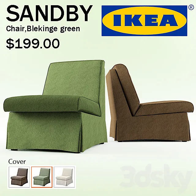 IKEA _ sandby chair green 3DModel IKEA _ sandby chair green 3DModel