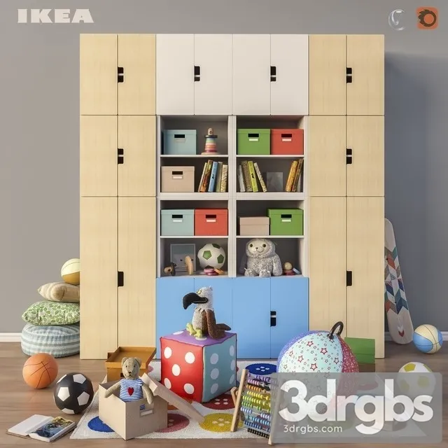 Ikea Accessories Wardrobe 3D Model Download