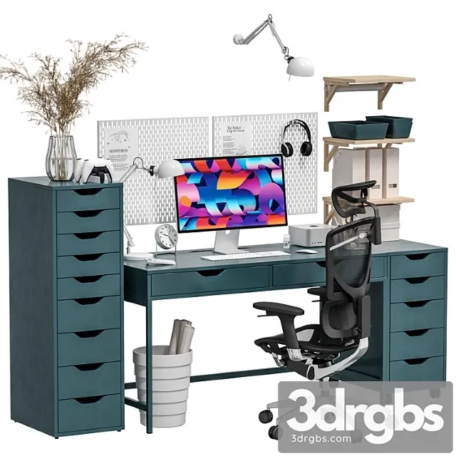 Ikea Alex Alex Office Workplace 1 3D Model Download