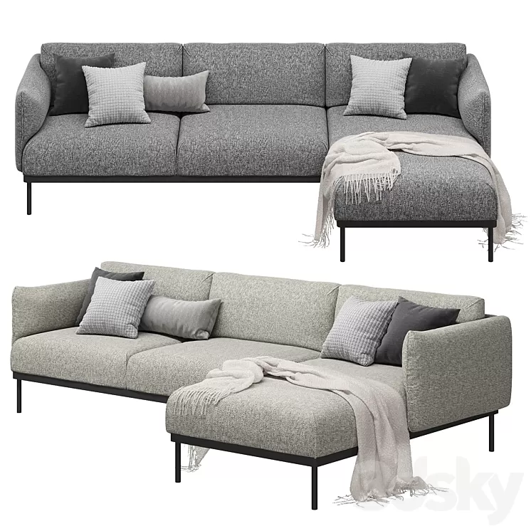 Ikea Äpplaryd Epplaryd 3-Seater Sofa with Chaise Longue Leide 3D Model Ikea Äpplaryd Epplaryd 3-Seater Sofa with Chaise Longue Leide 3D Model