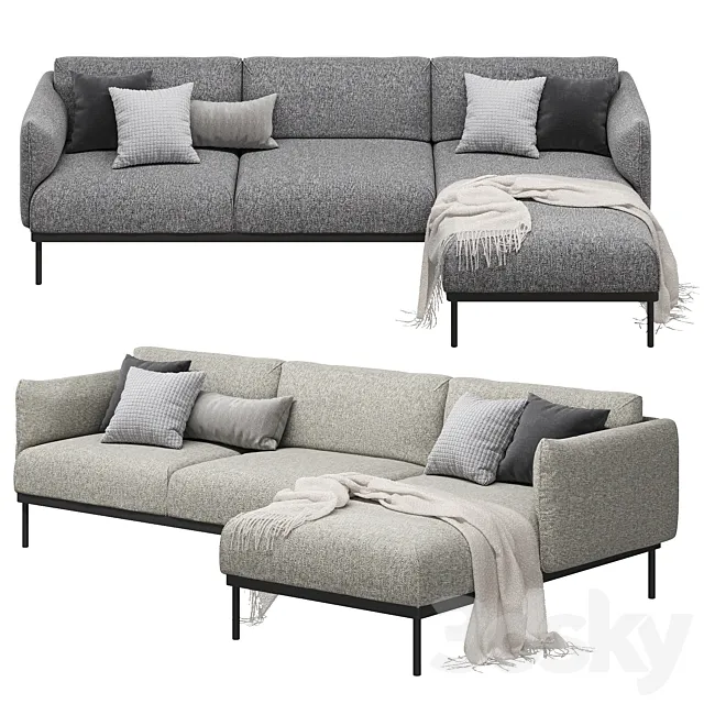 Ikea Äpplaryd Epplaryd 3-Seater Sofa with Chaise Longue Leide 3DModel Ikea Äpplaryd Epplaryd 3-Seater Sofa with Chaise Longue Leide 3DModel