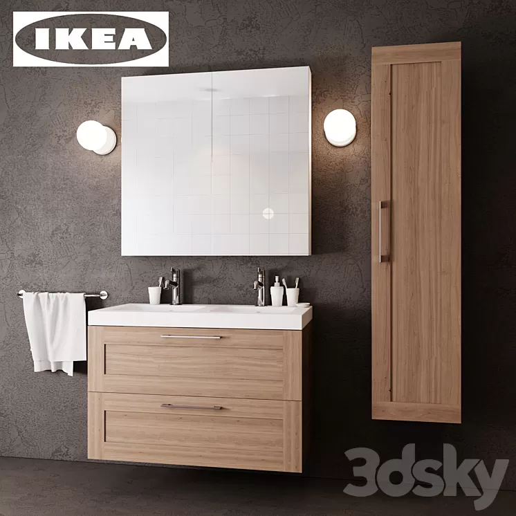Ikea bathroom furniture set 3D Model Ikea bathroom furniture set 3D Model