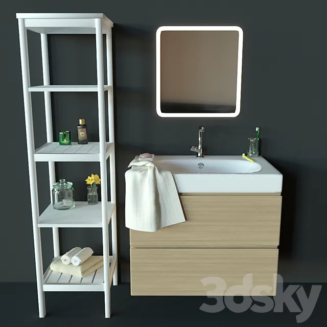Ikea bathroom set 3DModel Ikea bathroom set 3DModel