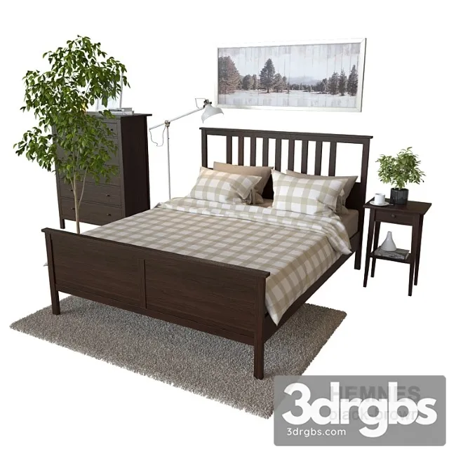 Ikea bed with decor hemnes 2 3D Model Download