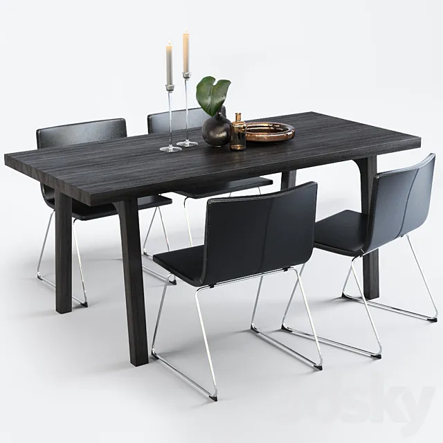 Ikea Bernhard VÄSTANÅ _ VÄSTANBY dinning set 3D Model