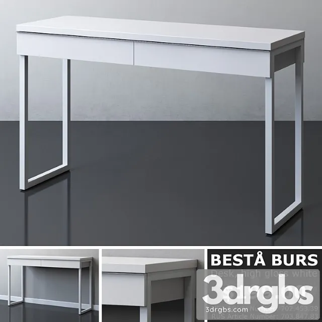 Ikea besta burs desk 2 3D Model Download Ikea besta burs desk 2 3D Model Download
