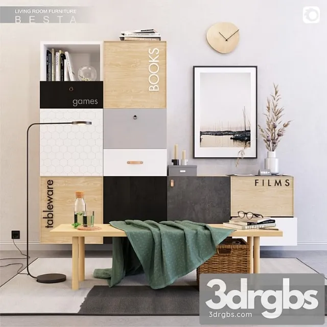 Ikea Besta Set 4 2 3D Model Download
