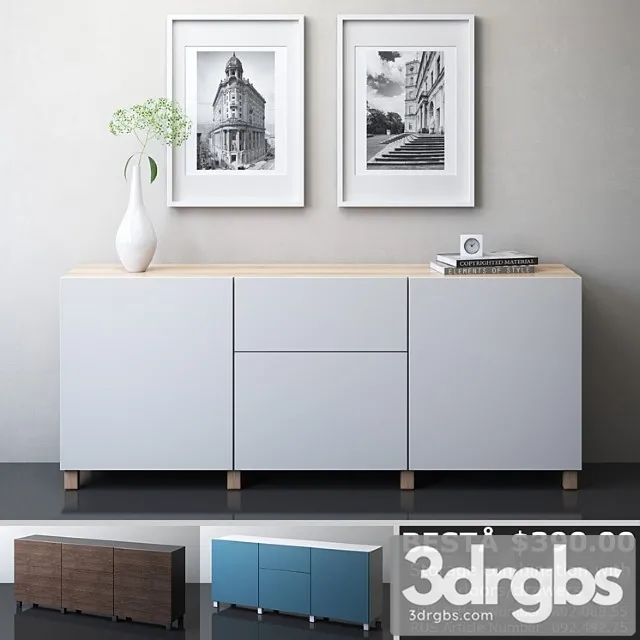 Ikea besta storage combination with drawers 2 3D Model Download