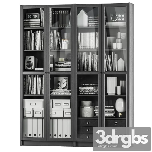 Ikea Billy Oxberg Bookcase 3D Model Download Ikea Billy Oxberg Bookcase 3D Model Download