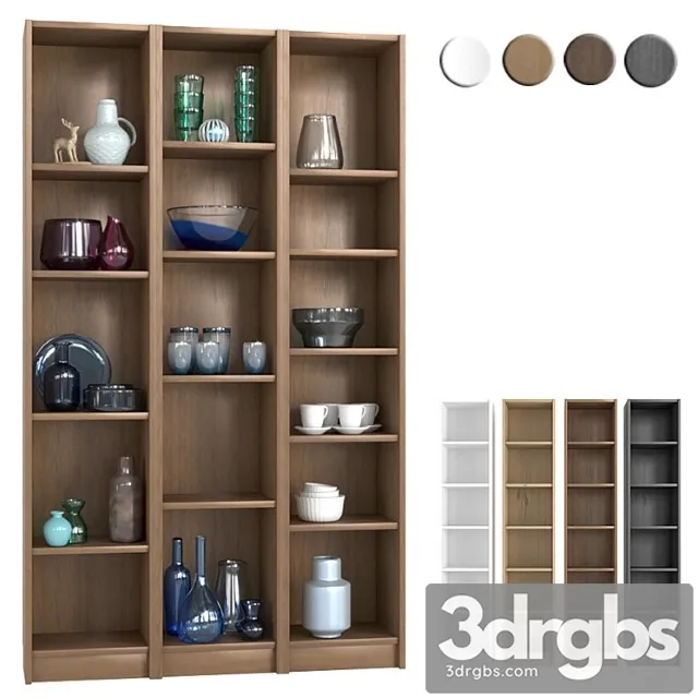 IKEA Billy Shelving Unit With Decorative Elements 3D Model Download IKEA Billy Shelving Unit With Decorative Elements 3D Model Download