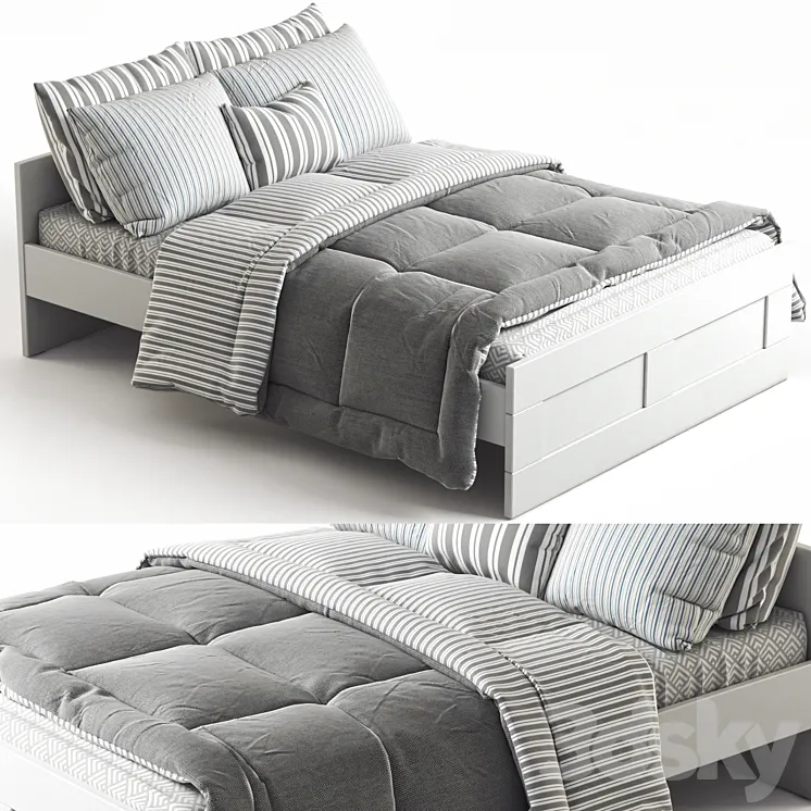 IKEA BRIMNES bed 3D Model Free Download