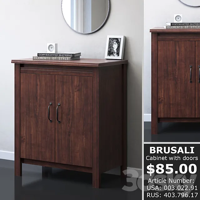 IKEA BRUSALI Cabinet with doors 3D Model IKEA BRUSALI Cabinet with doors 3D Model