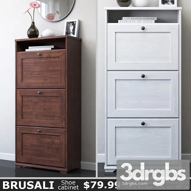 Ikea brusali shoe cabinet 2 3D Model Download