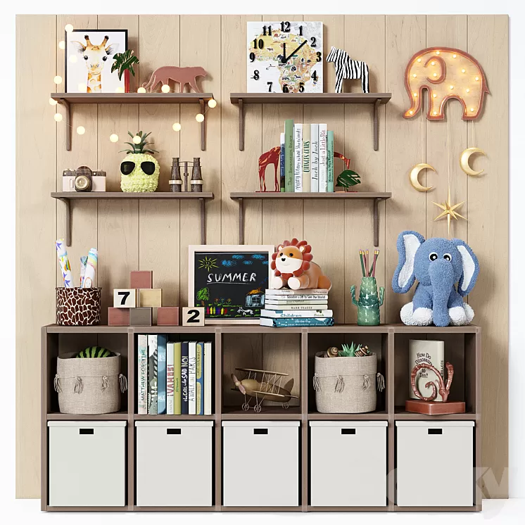 Ikea childroom decor vol1 3D Model Free Download