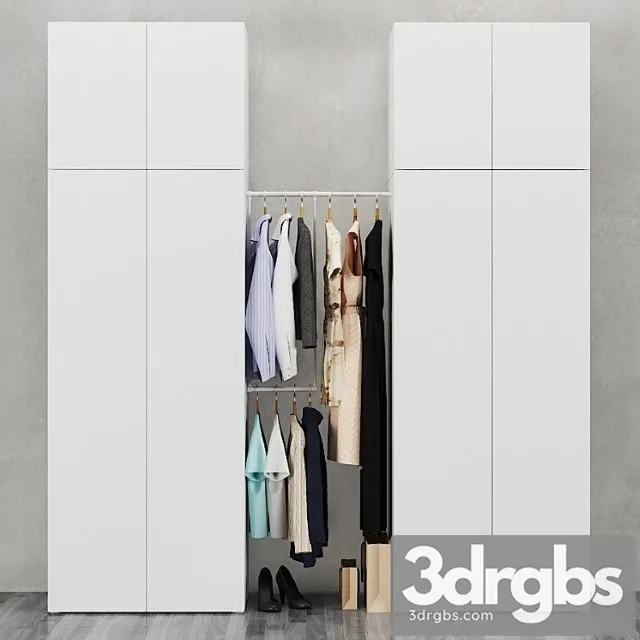 Ikea Combination Wardrobe Ophus 3 3D Model Download