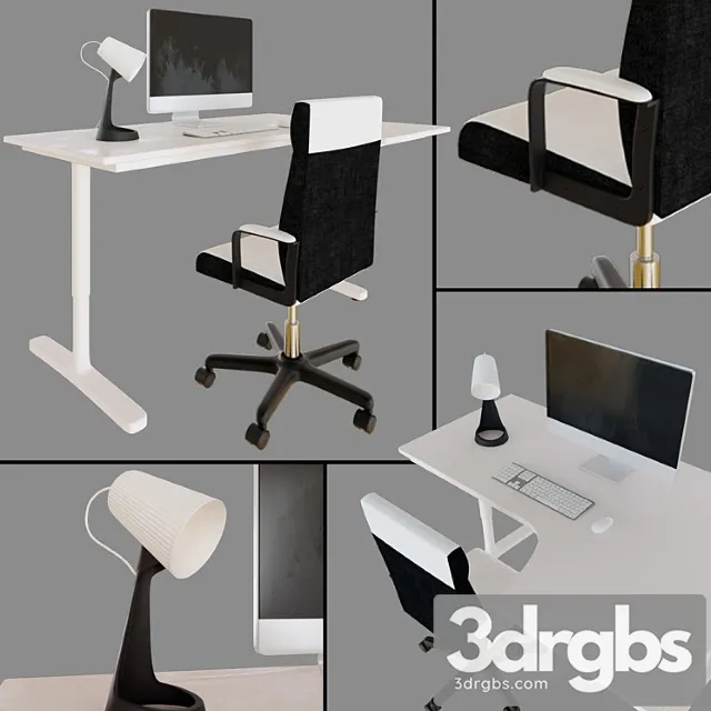 Ikea Corner Desk 1 3D Model Download
