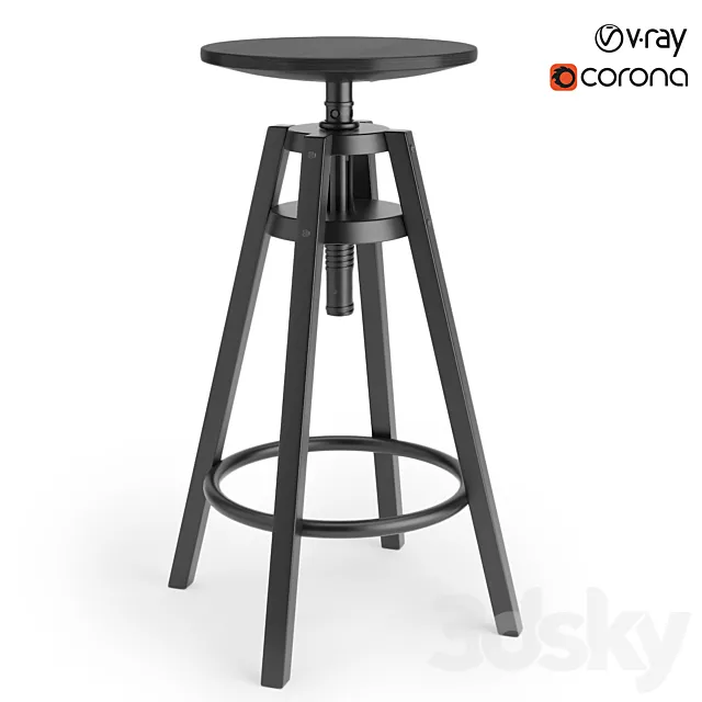 Ikea dalfred bar stool 3D Model