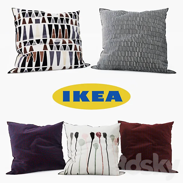 IKEA – Decorative Pillows set 6 3D Model IKEA – Decorative Pillows set 6 3D Model