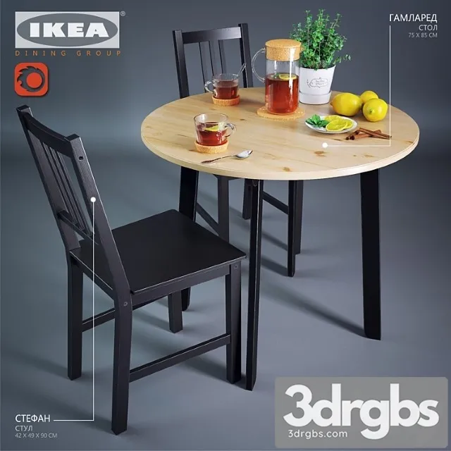 Ikea Dining group 2 2 3D Model Download