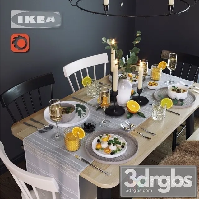 IKEA Dining Group 3D Model Download