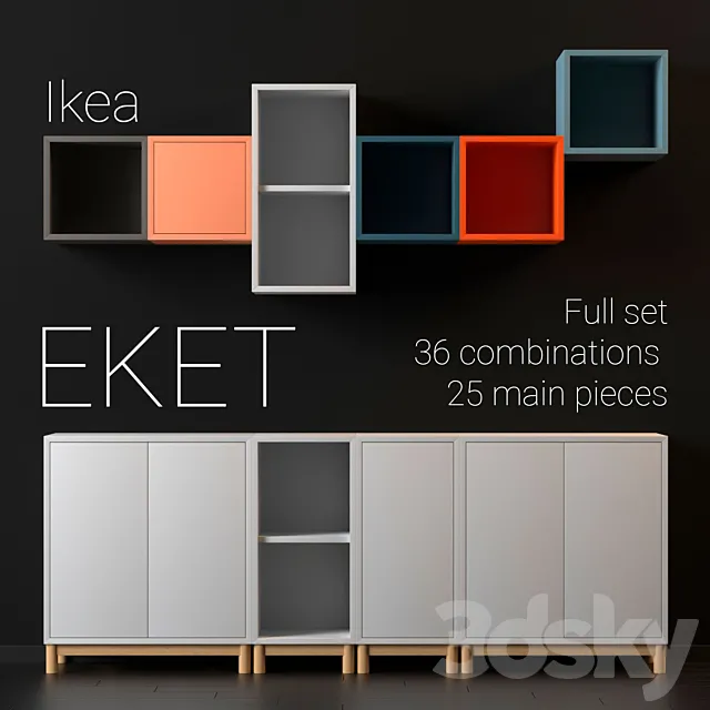 Ikea EKET full set _ Ikea Ecket full collection 3D Model
