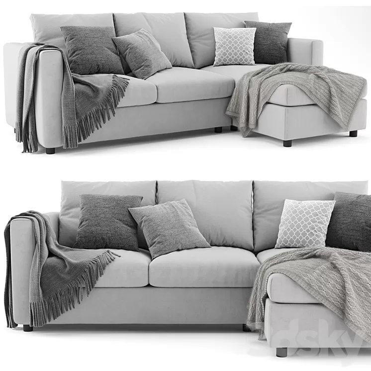 Ikea Finnala Chaise Longue Sofa 3D Model