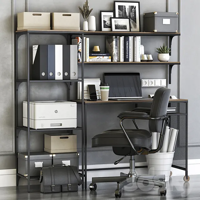 IKEA FJALLBO loft office workplace 3DModel