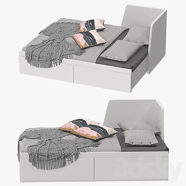 Ikea fllekke bed 3D Model Ikea fllekke bed 3D Model