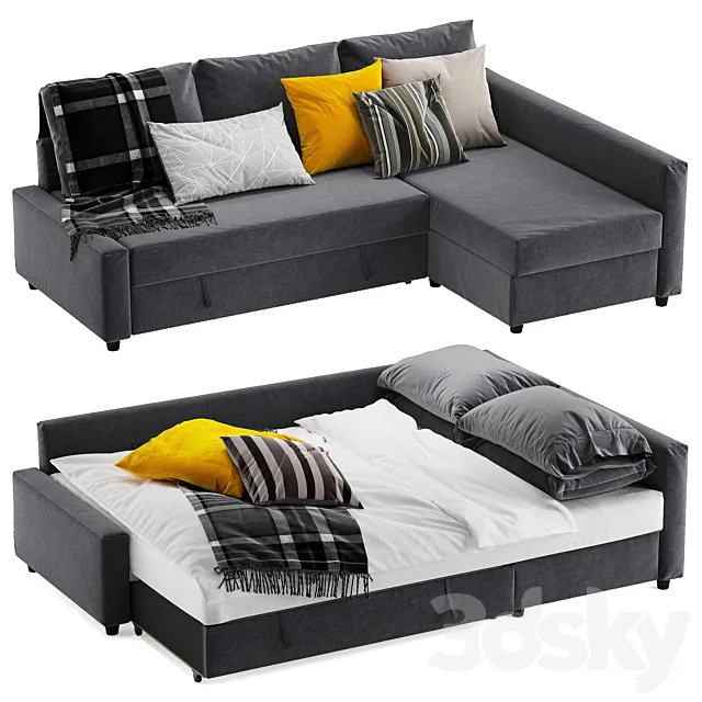 Ikea friheten corner sofa bed 3D Model - 3DSKY Decor Helper