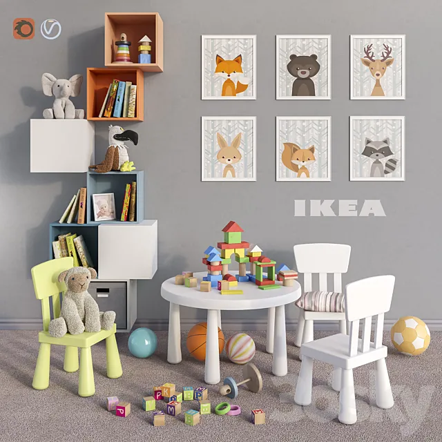 IKEA furniture. accessories. decor and toys set 4 3DModel IKEA furniture. accessories. decor and toys set 4 3DModel