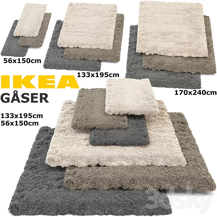 IKEA GASER (GOSER) RUG SET 3D Model