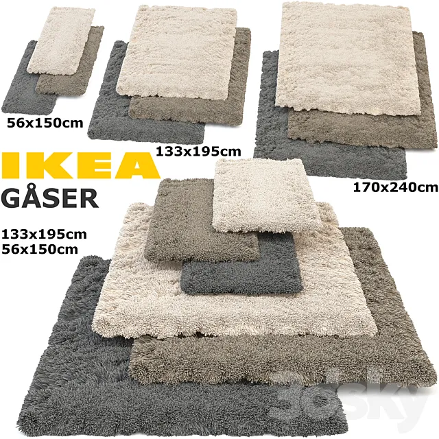 IKEA GASER (GOSER) RUG SET 3DModel IKEA GASER (GOSER) RUG SET 3DModel