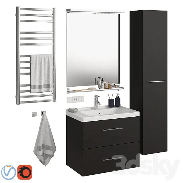 Ikea Godmorgon set 1 3DModel Ikea Godmorgon set 1 3DModel