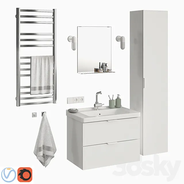 Ikea Godmorgon set 3 3DModel Ikea Godmorgon set 3 3DModel