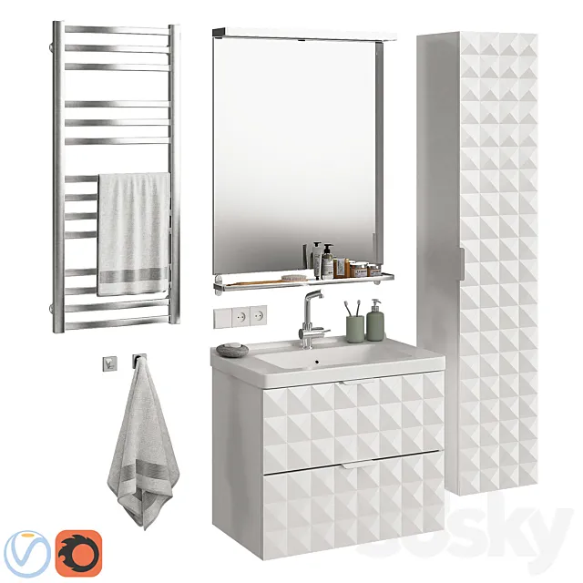 Ikea Godmorgon set 4 3DModel Ikea Godmorgon set 4 3DModel