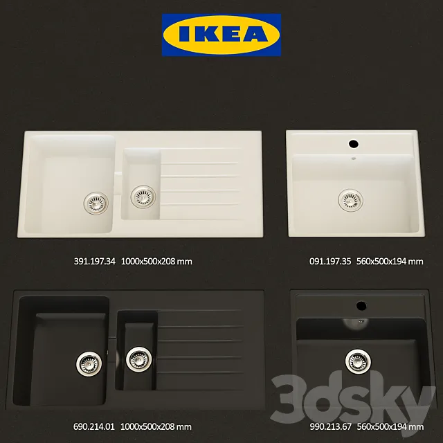 IKEA HALLVIKEN Sinks 3DModel IKEA HALLVIKEN Sinks 3DModel