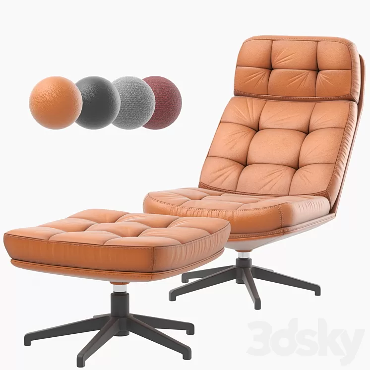 IKEA HAVBERG armchair and ottoman 3D Model