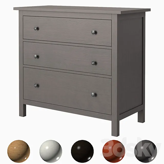 IKEA HEMNES 3-drawer chest 3DModel IKEA HEMNES 3-drawer chest 3DModel