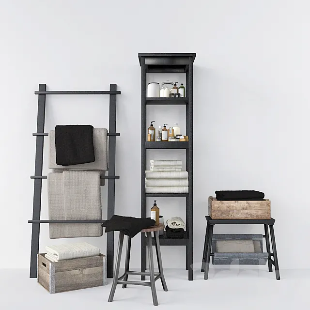 Ikea Hemnes and Vilto bathroom set # 2 3D Model