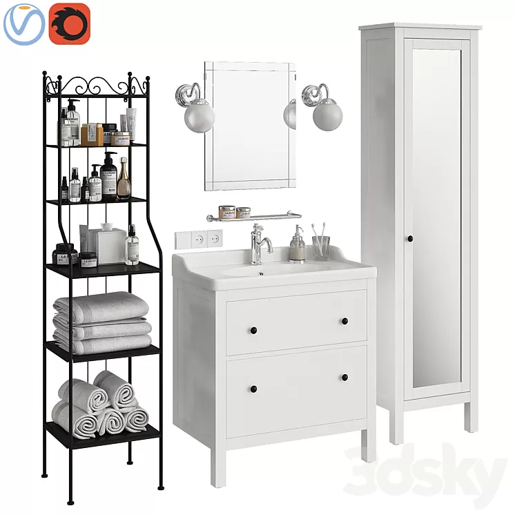 Ikea Hemnes bathroom 3D Model Ikea Hemnes bathroom 3D Model